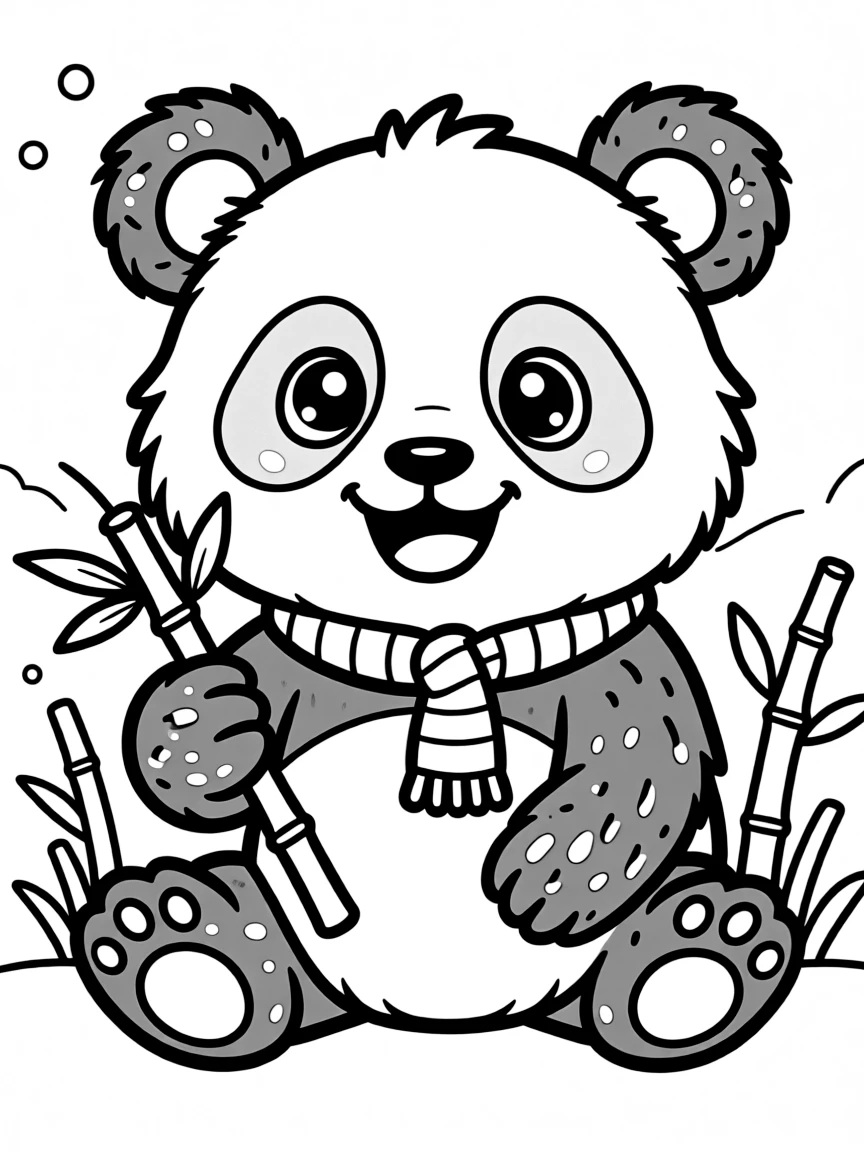 Cheerful cartoon panda