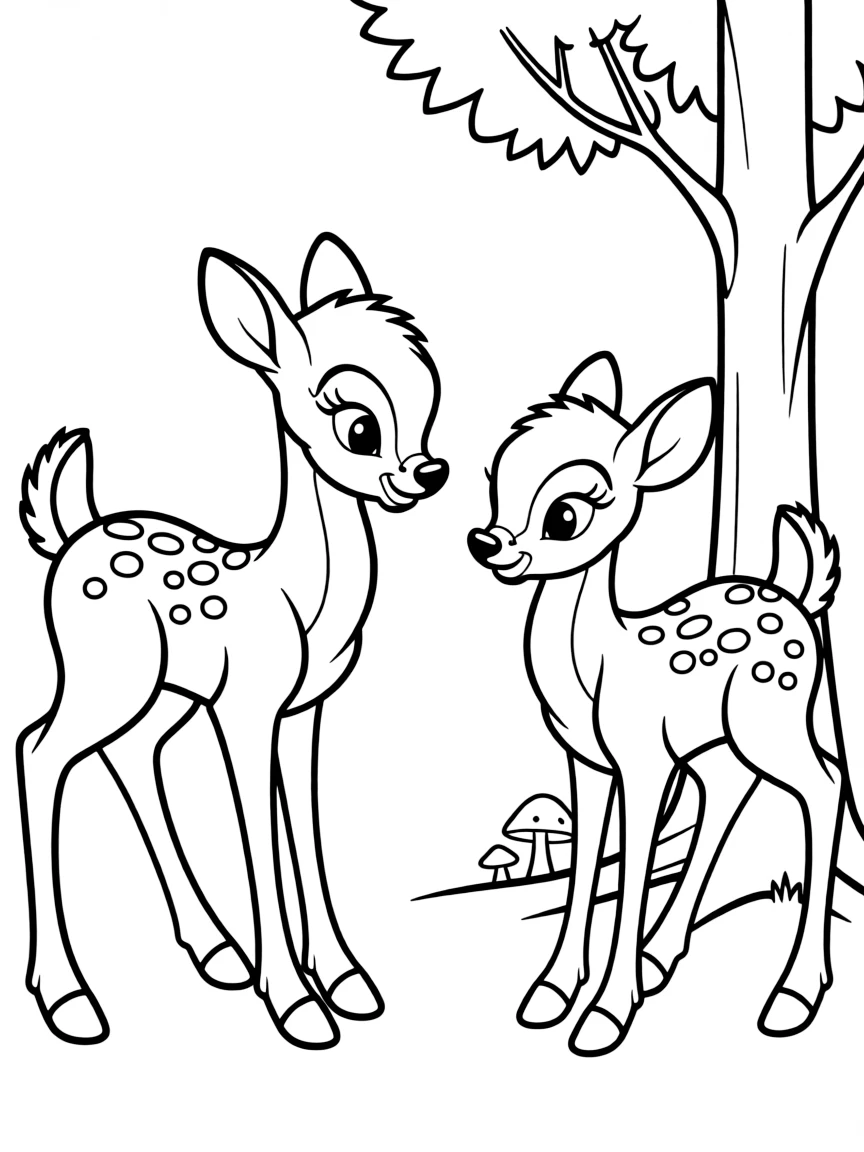 Faline looking at Bambi with adoration.