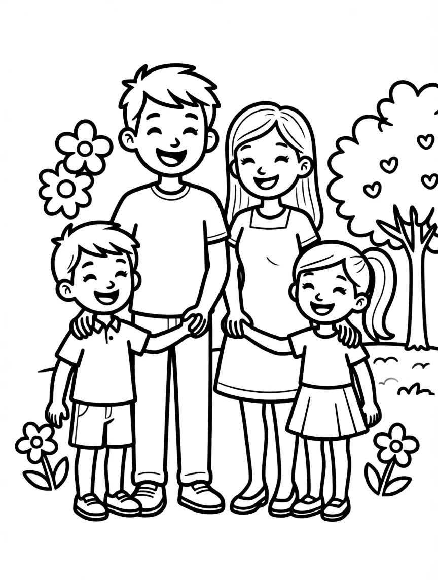 A happy family.