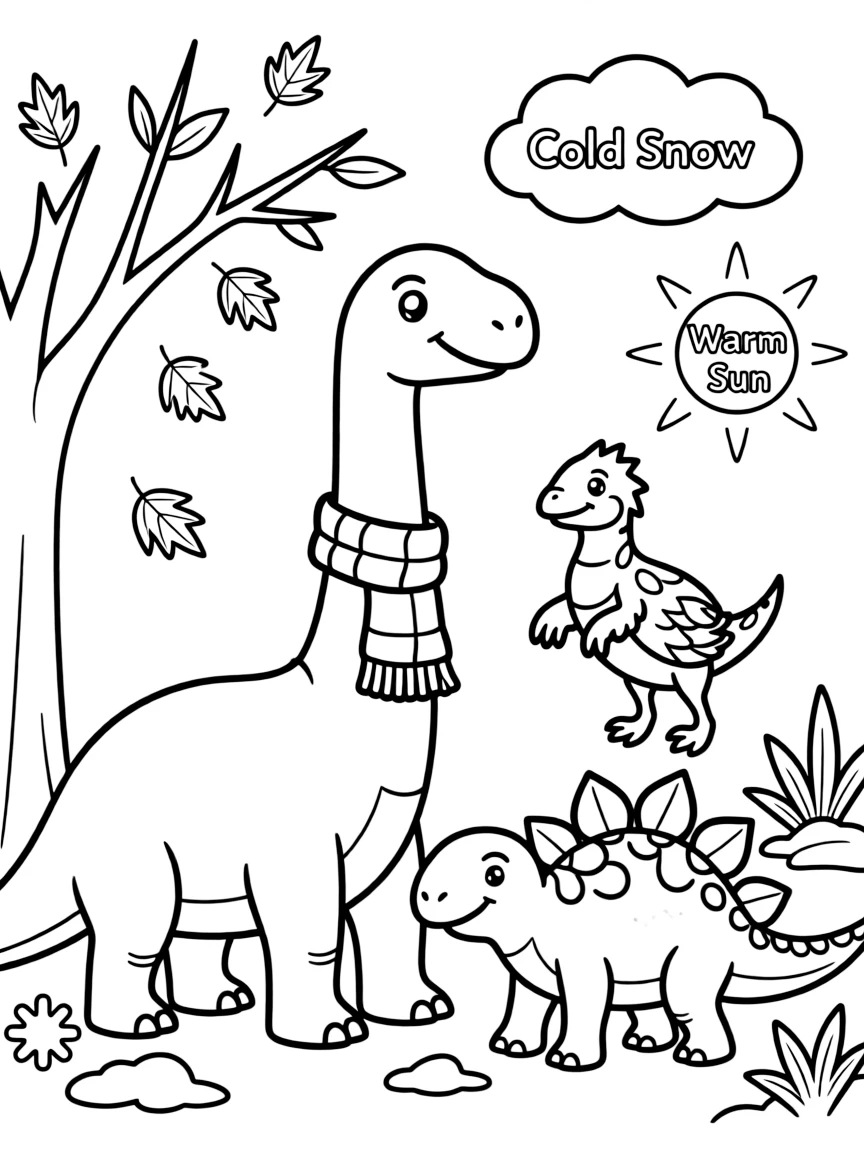 Dinosaurs adapting to seasonal temperature changes