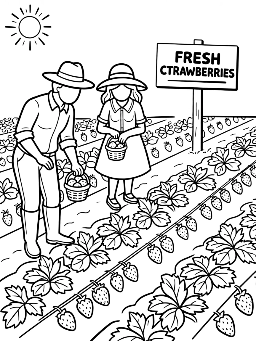 (California) California farmers picking strawberries