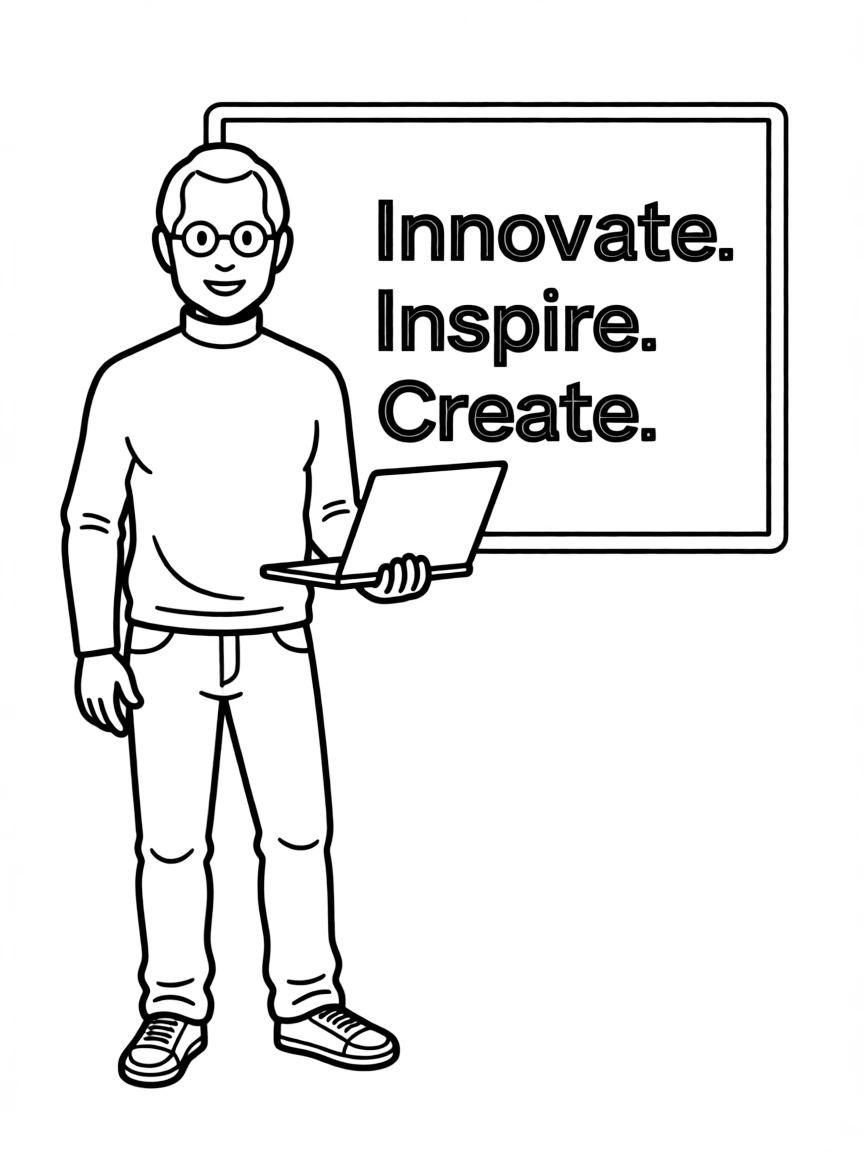 create a powerpoint slide for Steve Jobs.