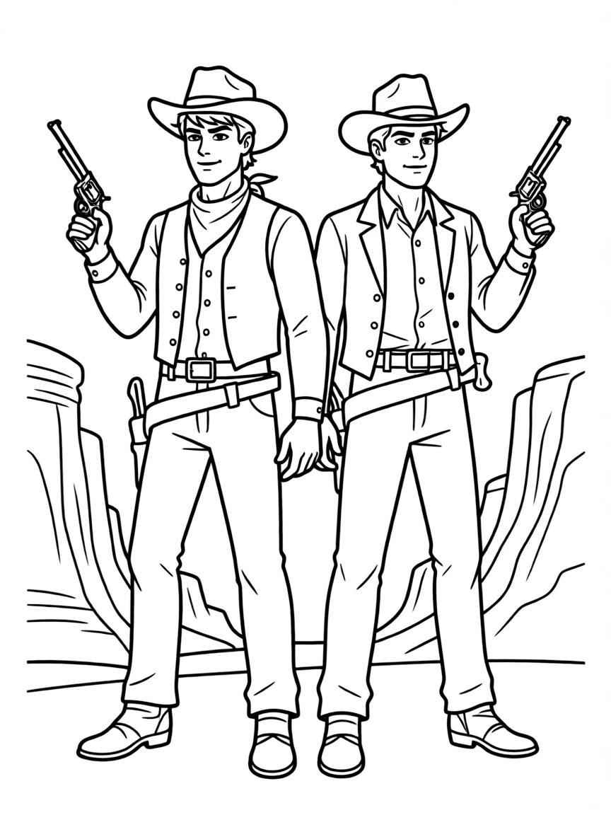 Butch Cassidy and the Sundance Kid in their famous freeze frame