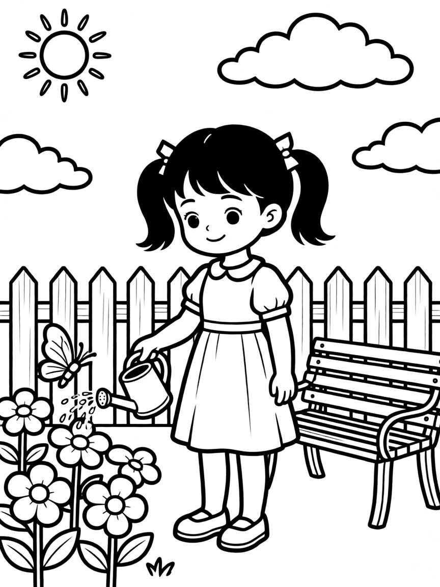 A girl with dark hairs