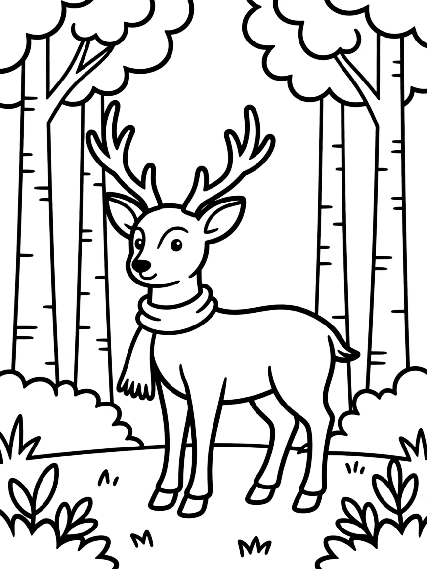 A deer with antlers in a forest.