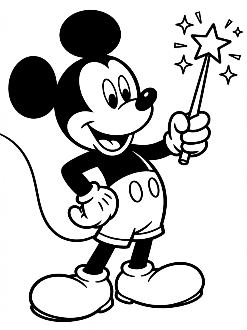 Mickey Mouse with a magic wand