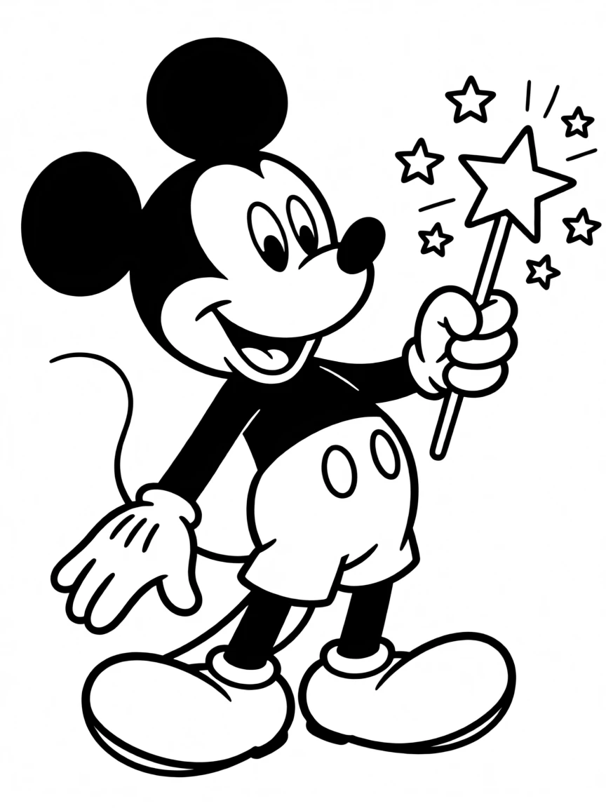 Mickey Mouse with a magic wand