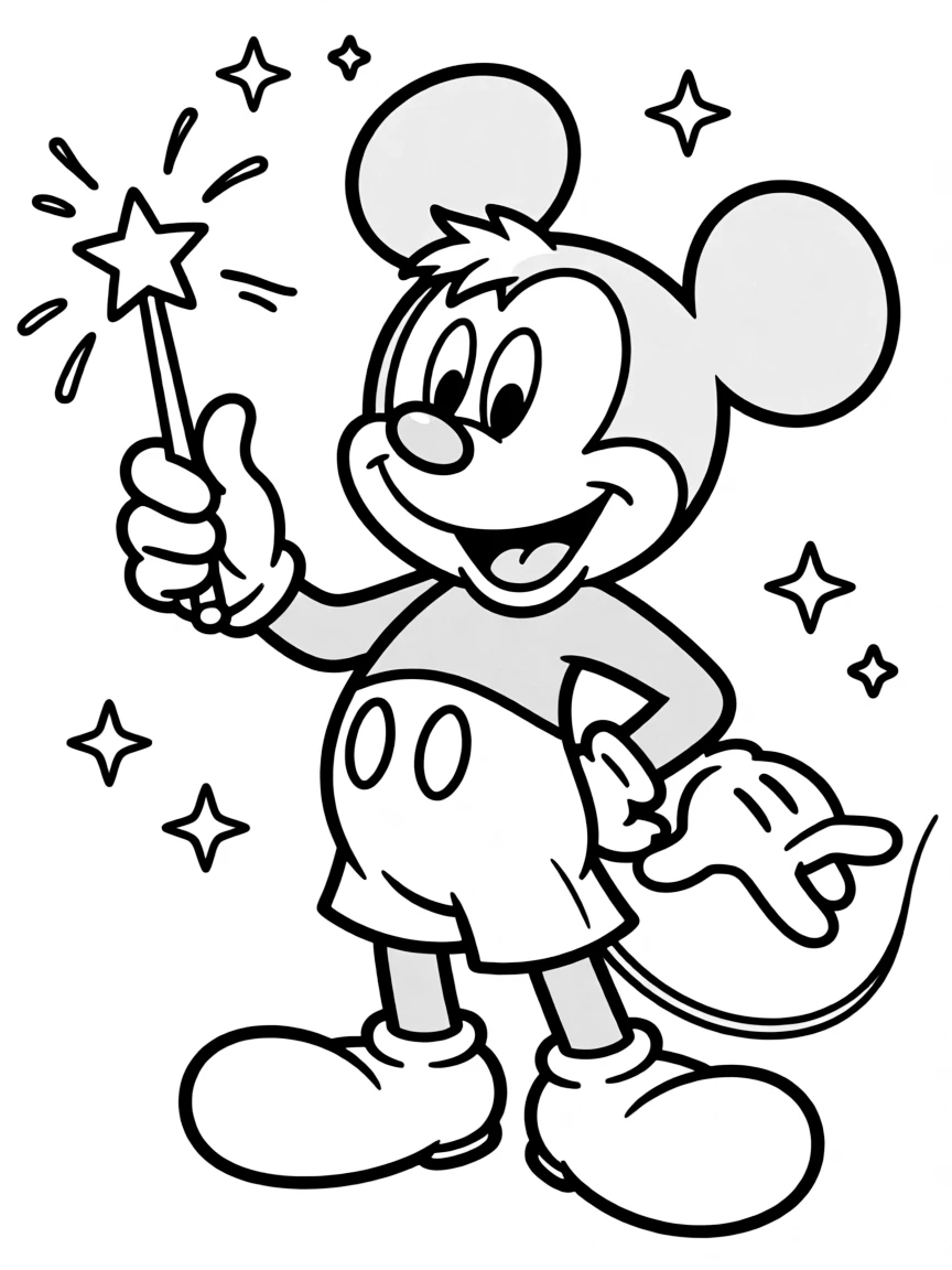 Mickey Mouse with a magic wand