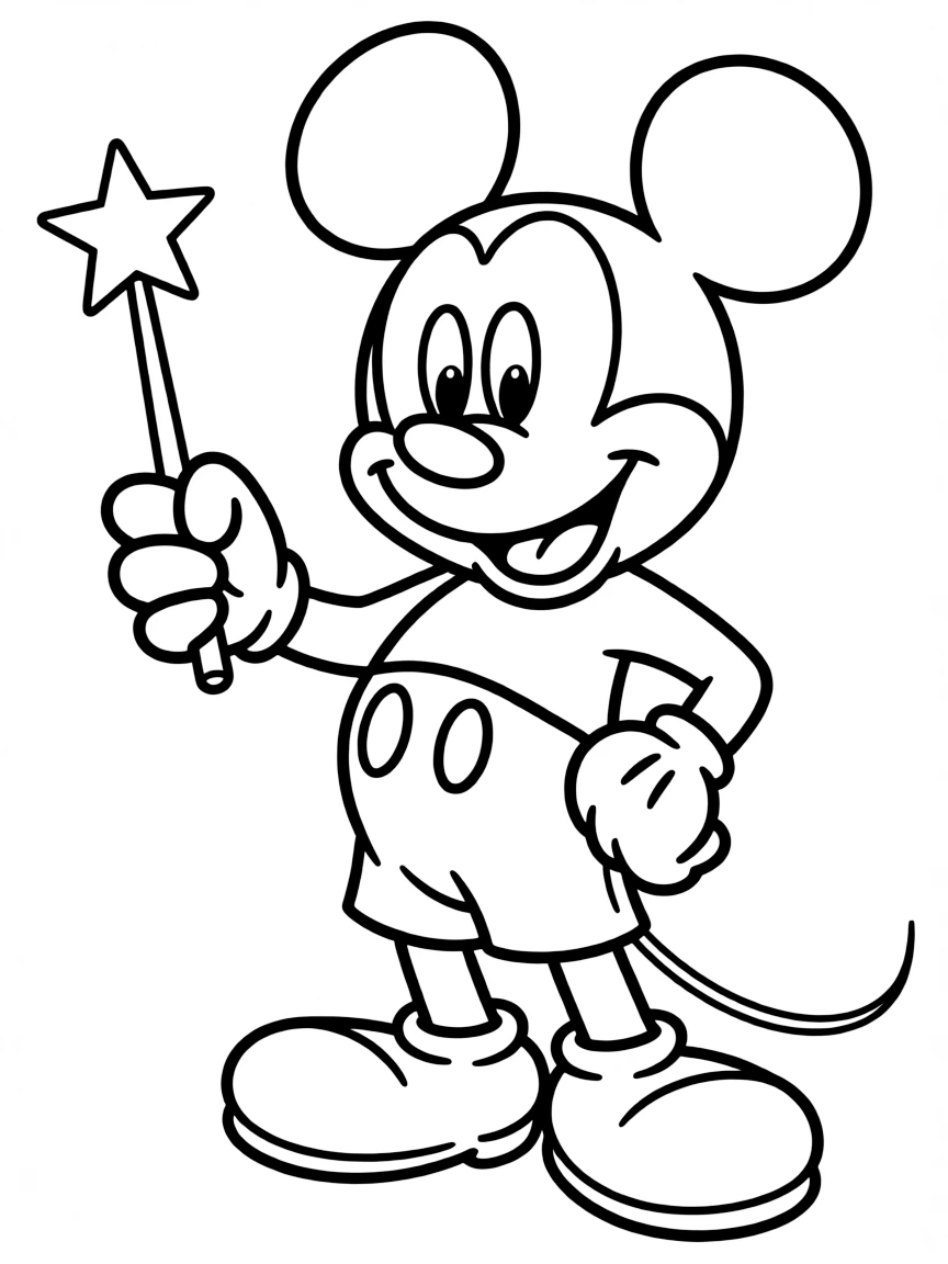 Mickey Mouse with a magic wand