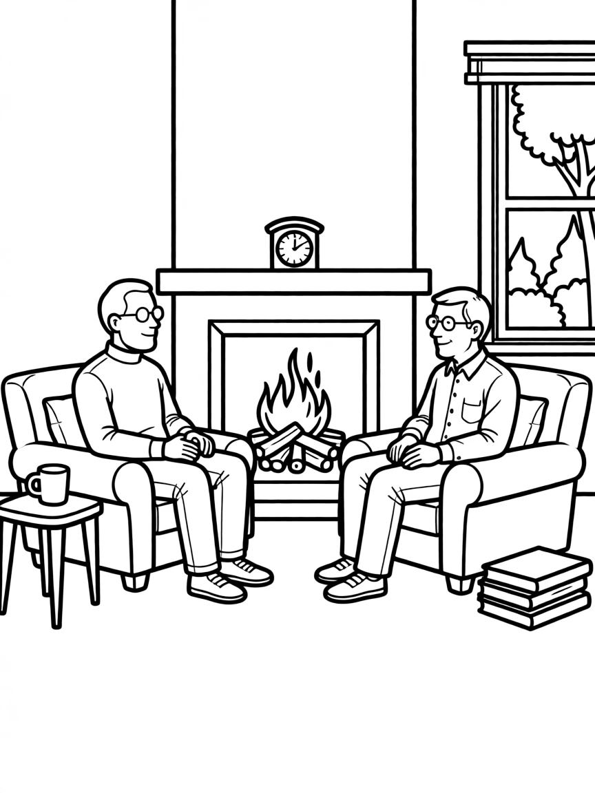 Steve Jobs and bill gates having a fireside chat