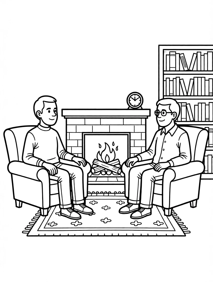 Steve Jobs and bill gates having a fireside chat