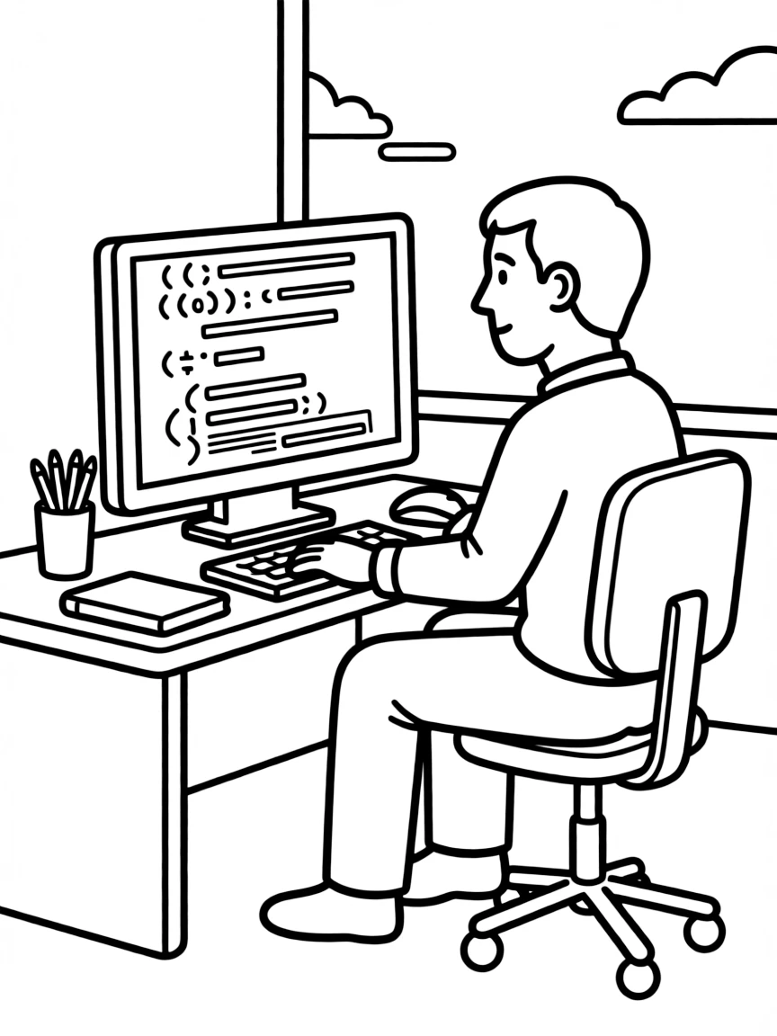 Bill Gates coding.