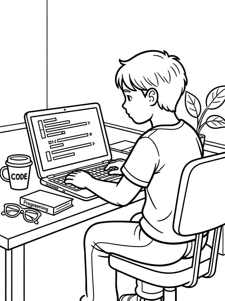 A programmer writing code.