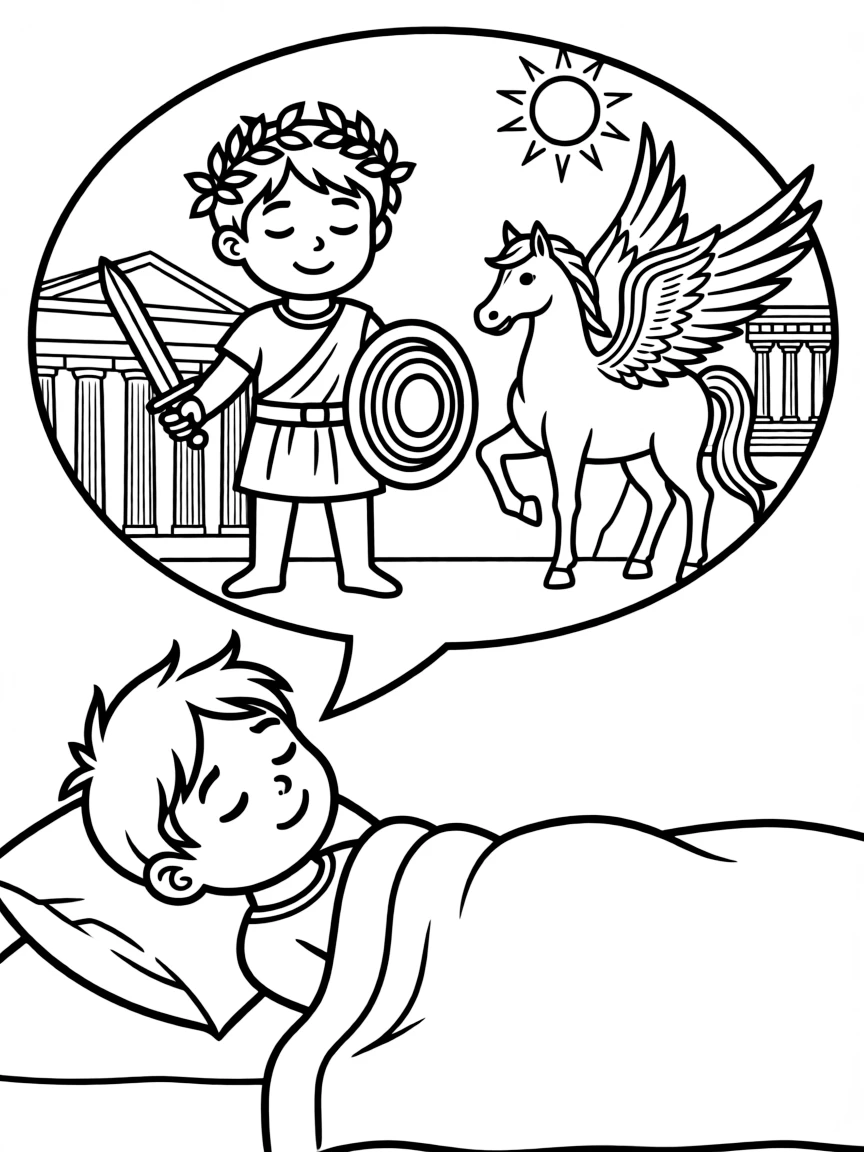 (Greek mythology) A child dreaming of being a Greek hero