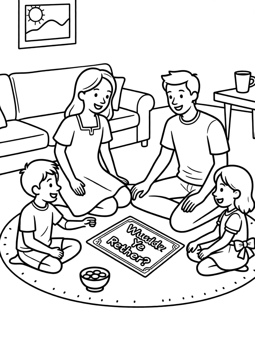 (family) Family playing would you rather