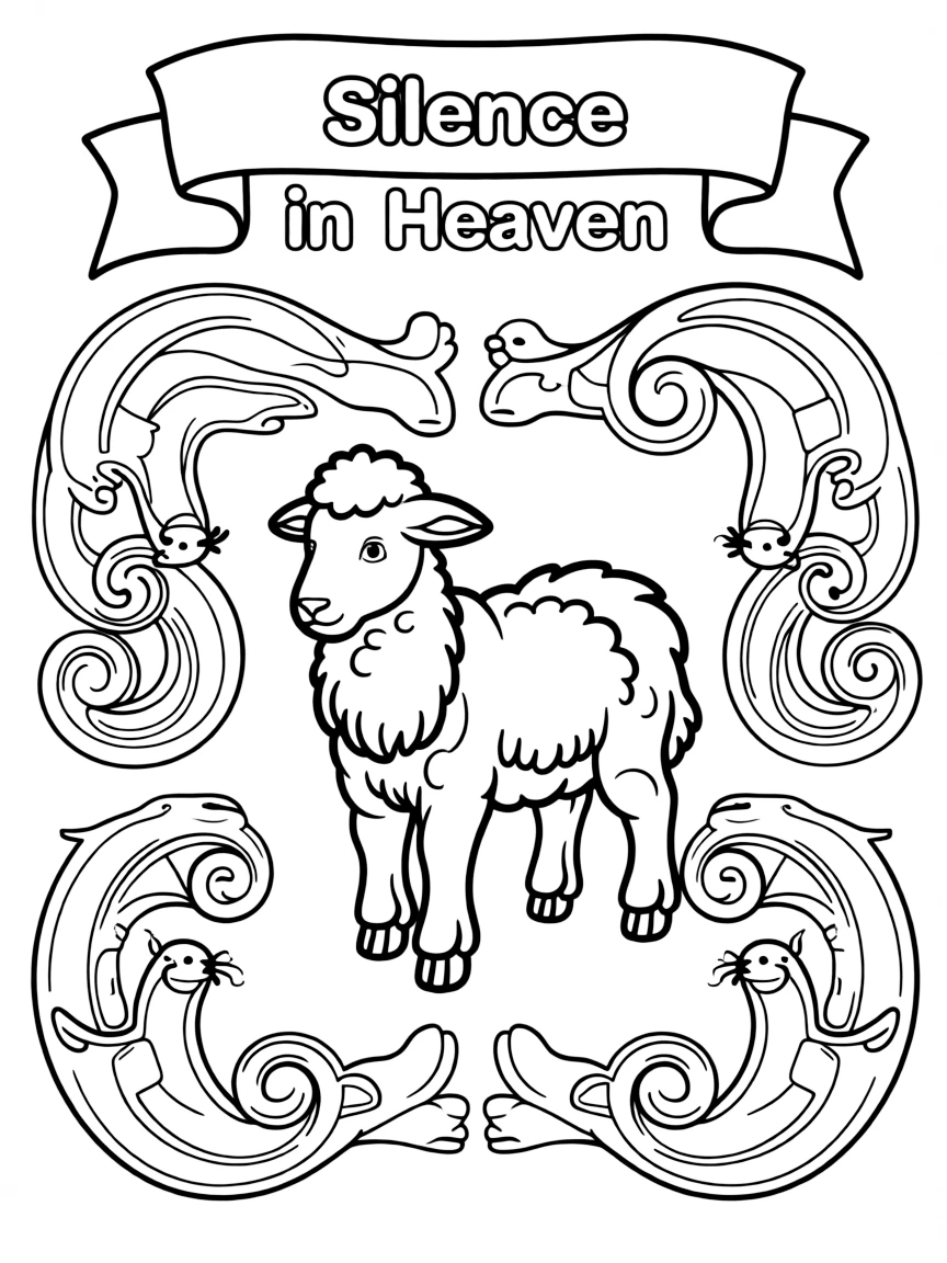 The Lamb opening the seventh seal, with silence in heaven.