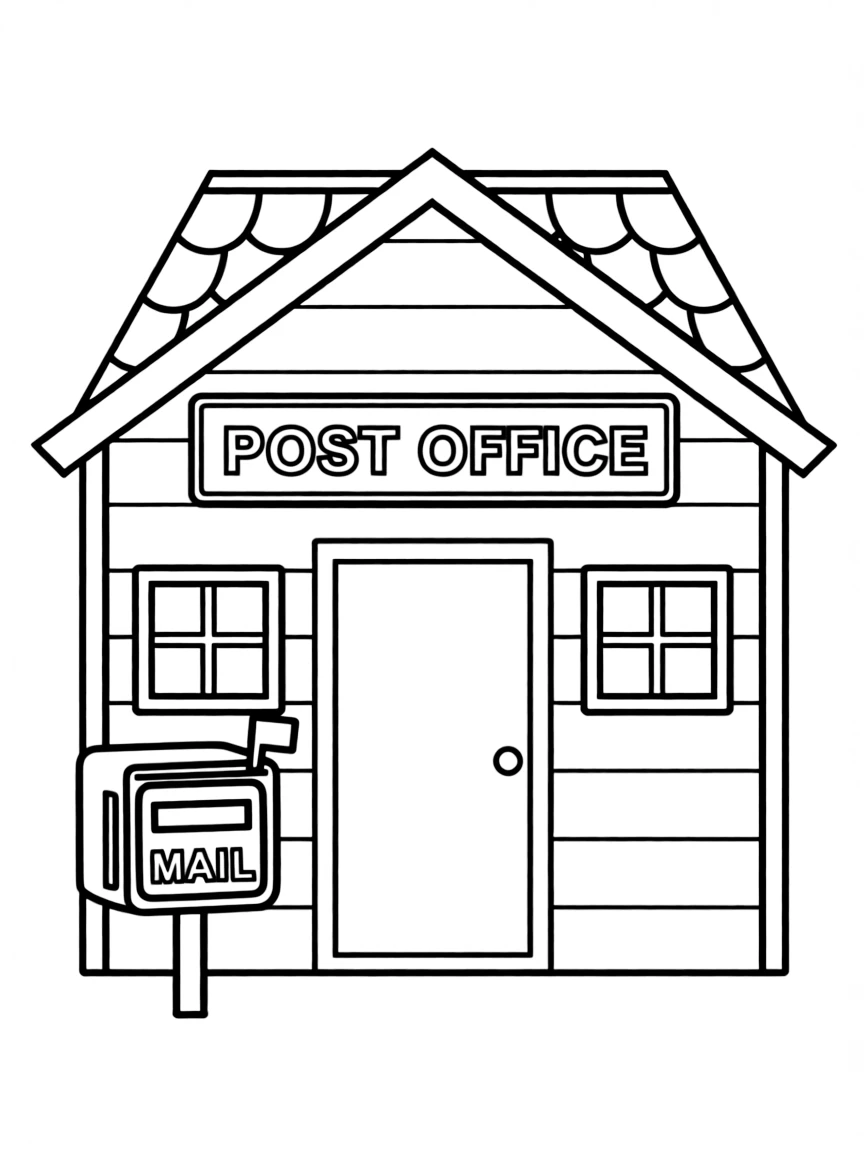Create a line drawing of just a post office