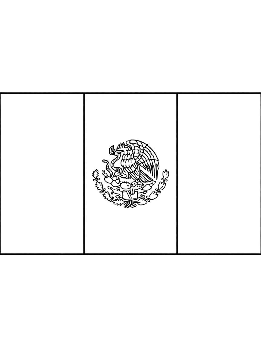 Flag of Mexico with an eagle and a snake.