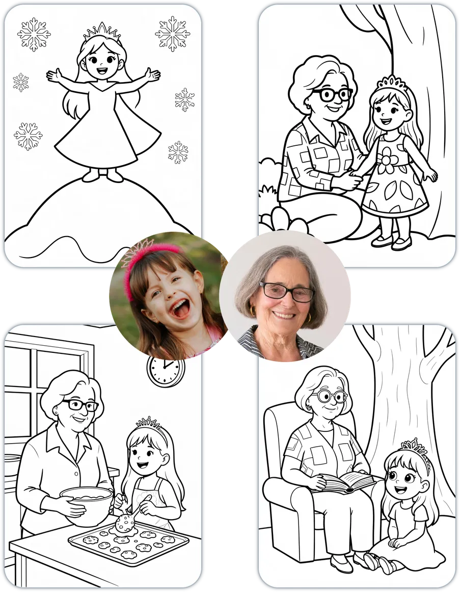Custom character coloring pages